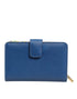 Dolce & Gabbana Blue Leather Continental Tile Print Zip Card Holder Purse Wallet